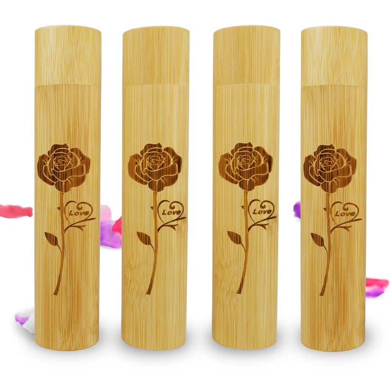 AODIYA Set of 4 Small Bamboo Scattering Urns Tube for Human Ashes, ECO & Biodegradable Friendly Bamboo Spreading Cremation Tube Urn for Male Female Child Pet Ashes - Image 1